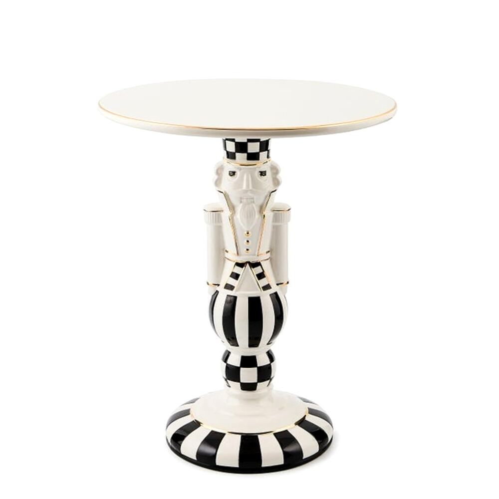 NEW Mackenzie Childs Courtly Noel Nutcracker Pedestal Platter 13.5in H